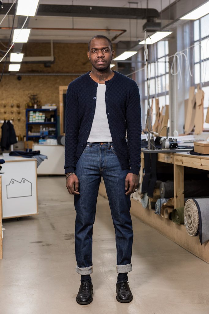 E5 Relaxed Tapered Jean 14.5 oz Organic Front Lifestyle